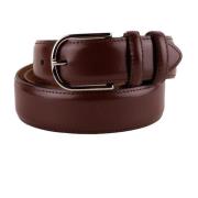 Bruin Kalfsleren Riem met Messing Gesp Made in Italia , Brown , Heren