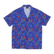 Blauw Bowling Shirt met Kraag Dolly Noire , Multicolor , Heren