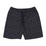 Monogram Jogger Shorts Zwart Dolly Noire , Black , Heren