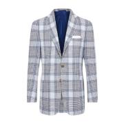 Kasjmier Glen Plaid Jas Kiton , Blue , Heren