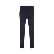 Blauwe Straight-Leg Broek Elastische Taille Kiton , Blue , Heren