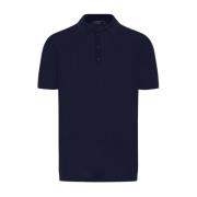 Luxe Wol Zijde Polo Shirt Kiton , Blue , Heren