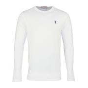 Lange Mouw R-Neck Shirt voor Overgangsseizoenen U.s. Polo Assn. , Whit...