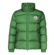 Groene Lichtgewicht Jas met Ritssluiting Moncler , Green , Heren