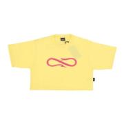 Logo Crop Top Tee Propaganda , Yellow , Dames