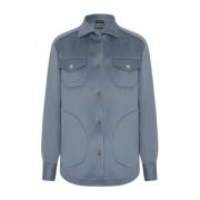 Kasjmier Fleece Overshirt Kiton , Blue , Dames