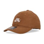 Gebogen klep Skateboard Cap Lt Tan/Wit Nike , Brown , Unisex