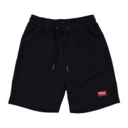 Zwarte Beauty Elastische Taille Shorts Fila , Black , Heren