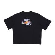 Zwarte Boxy Tee Sportkleding Logo T-shirt Nike , Black , Dames