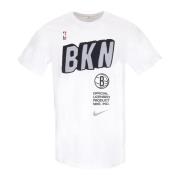 Brooklyn Nets Block Tee Wit Nike , White , Heren