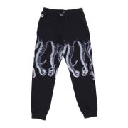 Zwarte Sweatpants met Contour Octopus , Black , Heren