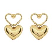 Gouden Hart Bedel Oorbellen Nina Ricci , Yellow , Dames