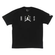 NBA Courtside Statement Tee Zwart Jordan , Black , Heren