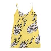 Bloemen Mouwloze Jurk Cyber Geel Obey , Yellow , Dames