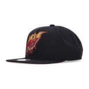 Miami Heat Platte Klep Pet Zwart Mitchell & Ness , Black , Heren