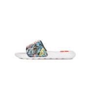 Bedrukte Slide Slippers Zwart/Wit Nike , Multicolor , Dames