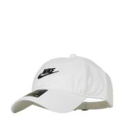 Gebogen Klep Pet Gewassen Wit/Zwart Nike , White , Unisex