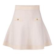 Beige Mohair Mini Flared Rok Nina Ricci , Beige , Dames