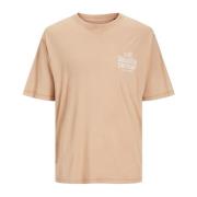 Heren T-shirt Anthony Korte Mouw Jack & Jones , Brown , Heren