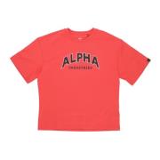 Rode College Tee Korte Mouw T-shirt Alpha Industries , Red , Heren