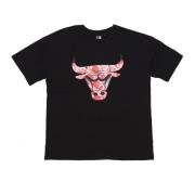 Chicago Bulls Logo Tee Zwart/Rood New Era , Black , Heren