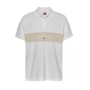 Witte Polo Shirt met Kleurblok Tommy Hilfiger , White , Heren