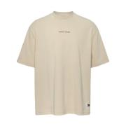 Beige Katoen Crew Neck T-shirt Tommy Hilfiger , Beige , Heren