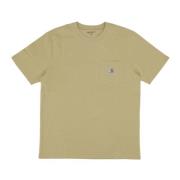 Agate Pocket Tee Korte Mouw T-shirt Carhartt Wip , Beige , Heren