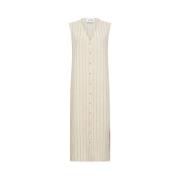 Crème Pinstripe Guddi Lange Jas/Jurk Levete Room , Beige , Dames