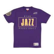 Utah Jazz Vintage Logo T-Shirt Mitchell & Ness , Purple , Heren