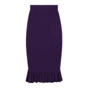 Paarse Gerimpelde Peplum Midi Rok Nina Ricci , Purple , Dames