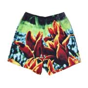 Bloemenprint Heren Shorts Oranje Obey , Multicolor , Heren