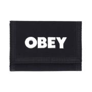 Stoere Logo Drievoudige Portemonnee Zwart Obey , Black , Heren