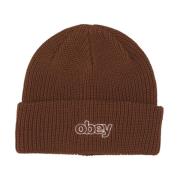 Throwback Beanie Sepia Hat Obey , Brown , Heren