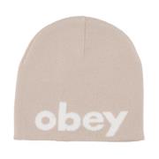 Zilvergrijze Beanie Muts Stretchstof Obey , Gray , Heren