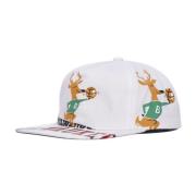 Milwaukee Bucks Flat Brim Cap Mitchell & Ness , White , Heren