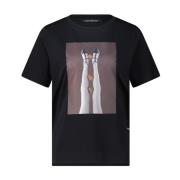 Abstract Print T-Shirt Luisa Cerano , Black , Dames