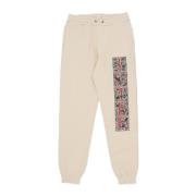 Crème Fleece Sweatpants Elastische Taille Iuter , Beige , Heren