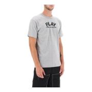 T-shirt met prints Comme des Garçons Play , Gray , Heren