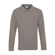 Lange Mouw Polo Shirt met Polokraag U.s. Polo Assn. , Gray , Heren