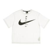 Swoosh Top Wit/Zwart T-shirt Vrouwen Nike , White , Dames