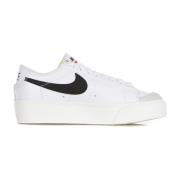 Lage Platform Damesneaker Wit/Zwart/Oranje Nike , White , Dames