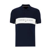 Donkerblauw Katoenen Poloshirt Tommy Hilfiger , Blue , Heren