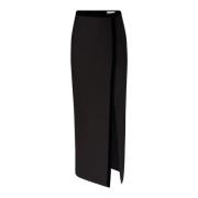 Zwarte Wol Lange Split Rok Nina Ricci , Black , Dames