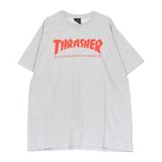 Skatemag Tee Heren T-shirt Grijs/rood Thrasher , Gray , Heren