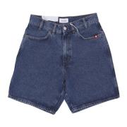 Denim Bermuda Shorts Straight Fit Amish , Blue , Heren