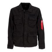 Ripstop Cargo Overshirt Jacket Zwart Alpha Industries , Black , Heren