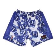 Basketbal Stijl Blauw/Witte Shorts Propaganda , Multicolor , Heren