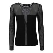 Stijlvolle Longsleeve Top Federica Tosi , Black , Dames