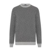 Kasjmier Jacquard Trui Kiton , Gray , Heren